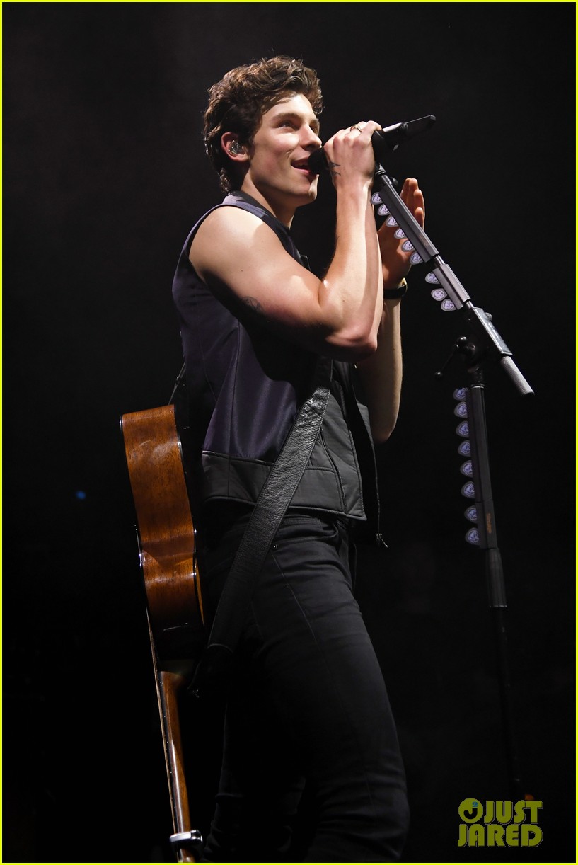 shawn mendes bares muscles at concert 02