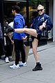 sophie turner does a kick while out with joe jonas in nyc 01