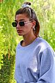 hailey bieber goes for coffee run with a friend 02
