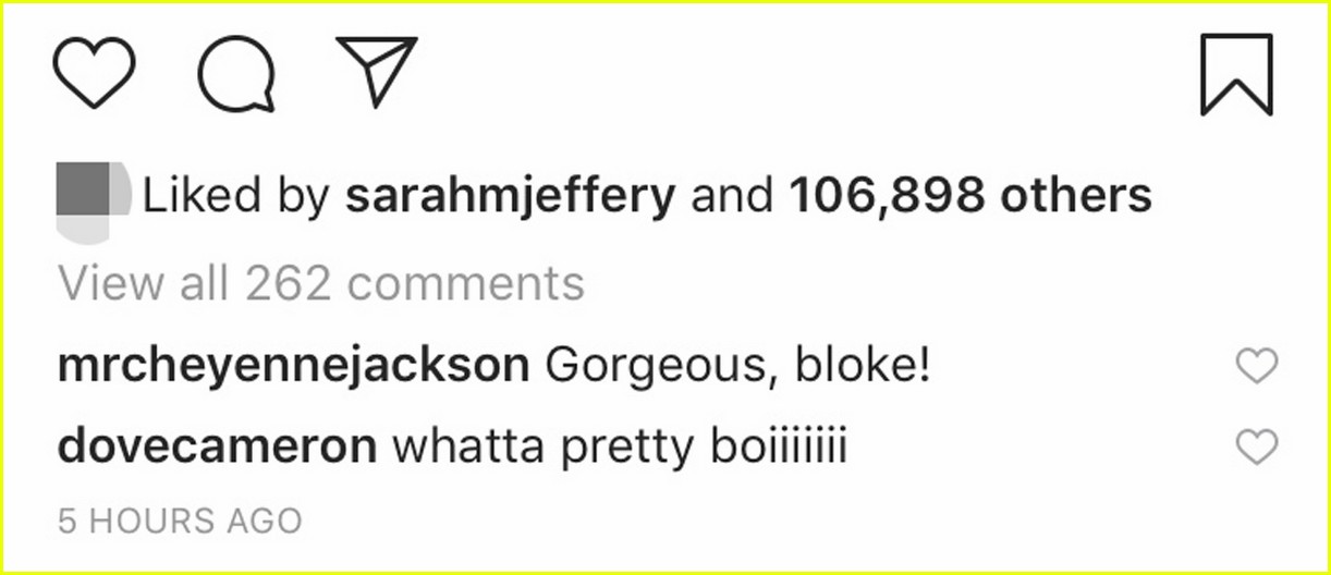 dove cameron leaves cute comment on thomas dohertys instagram 01