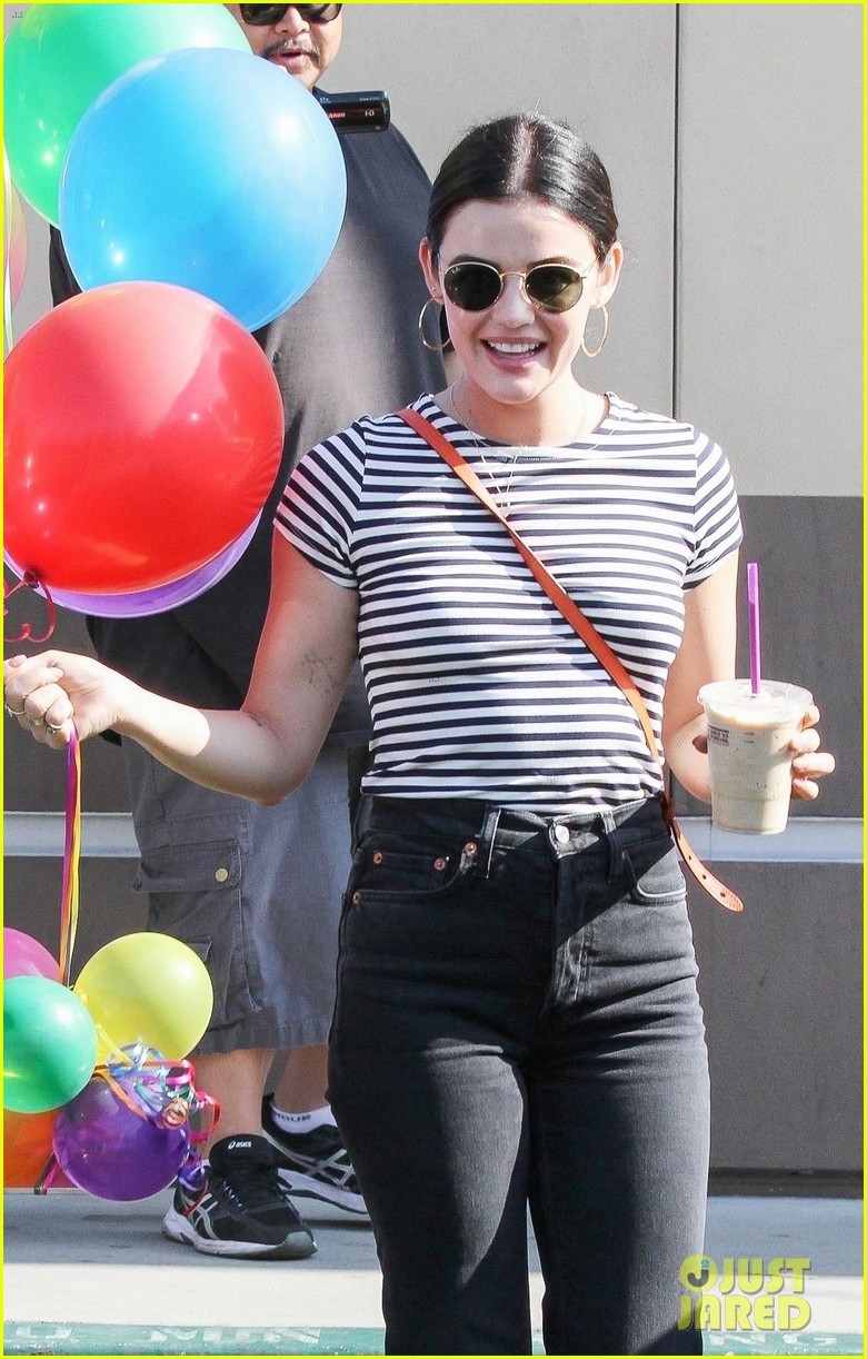lucy hale gets birthday surprise paparazzi 04