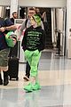 billie eilish shows off neon green hairat lax 01