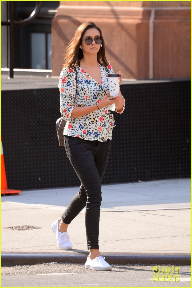 nina dobrev steps out in floral top after sick girl movie announcement 01