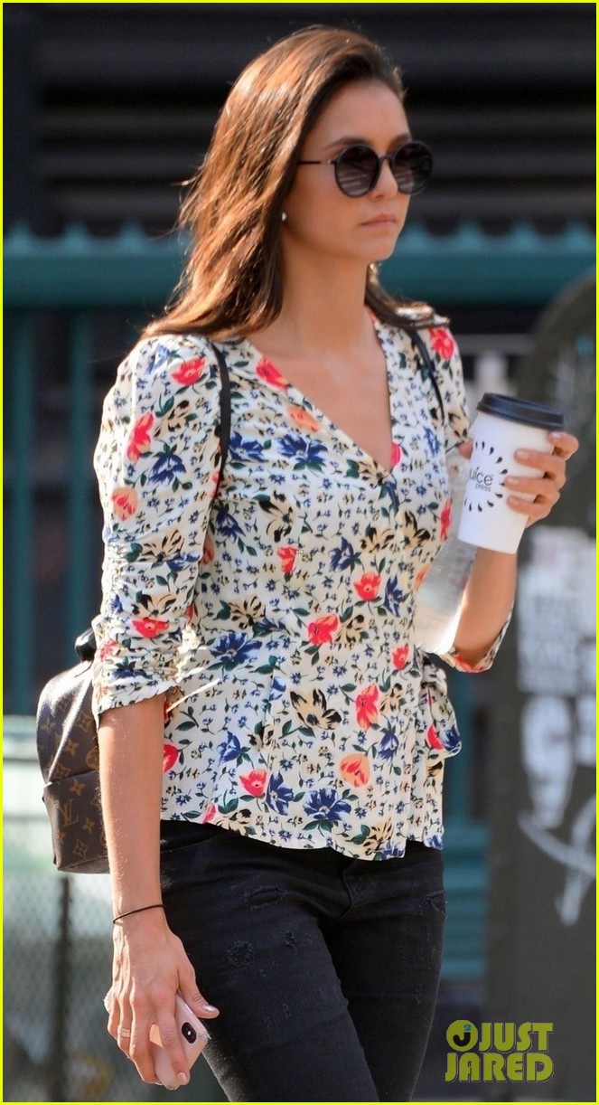 nina dobrev steps out in floral top after sick girl movie announcement 02