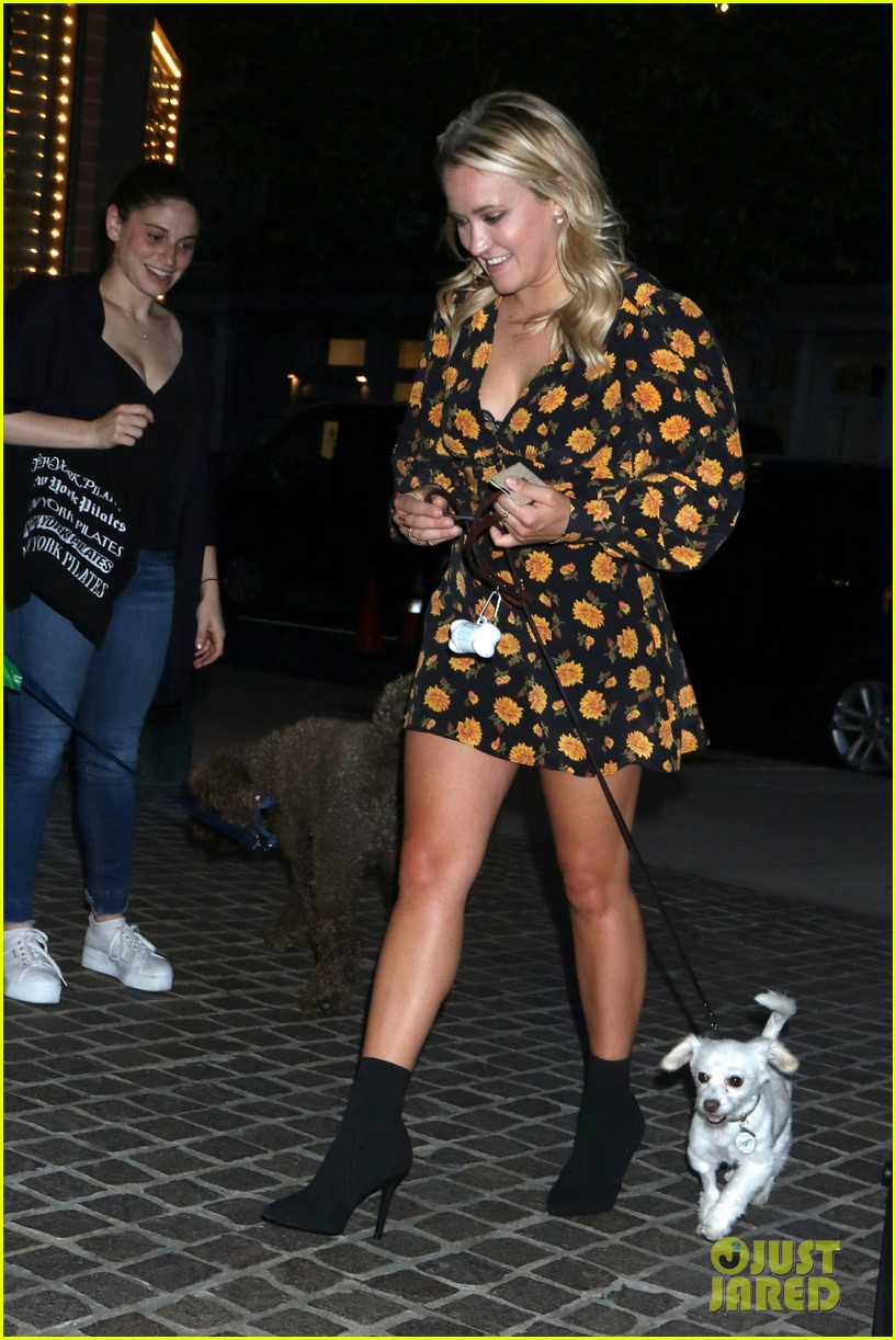 emily osment brings dog joseph to screening of her new show almost family 01
