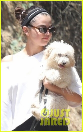 selena gomez goes for a hike with new puppy friends 02