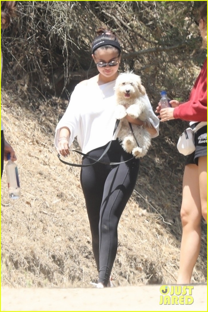 selena gomez goes for a hike with new puppy friends 03