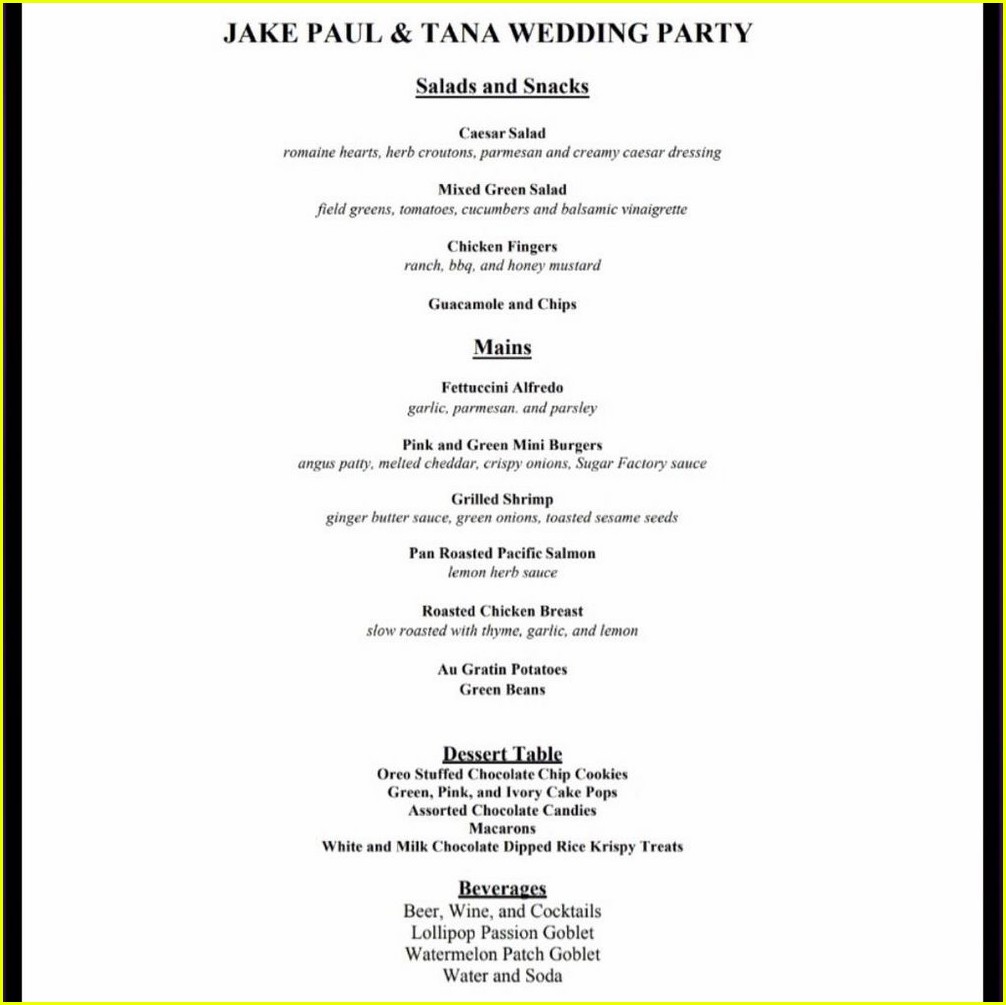 tana mongeau and jake paul wedding invite and menu revealed 01