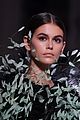 kaia gerber dons feathered frock for givenchy fashion show 11