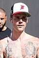 justin bieber goes on shirtless hike after showing off his new cat sushi 10