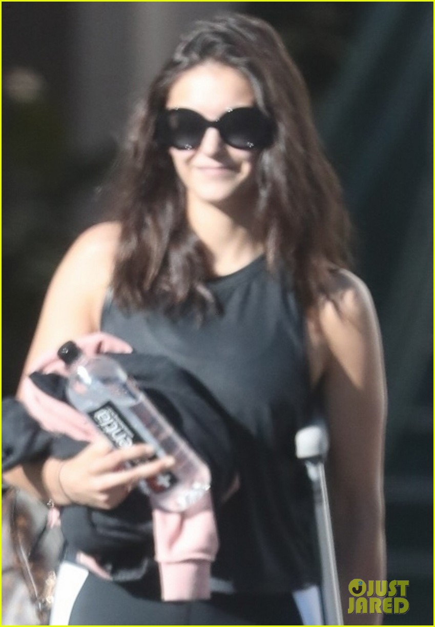 nina dobrev steps out on crutches after injuring her foot 04