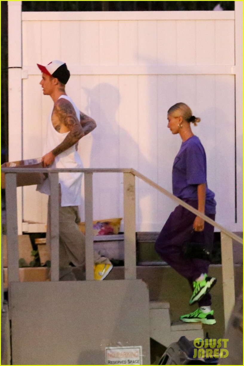 hailey justin bieber couple up for church service 03