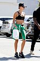 hailey bieber shows off her fit physique at the gym 01