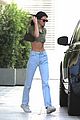 kendall jenner shows some skin in tiny green crop top 01