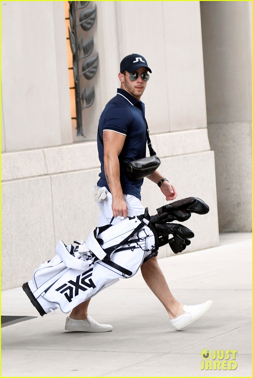 nick jonas looks muscular while heading to play golf 03