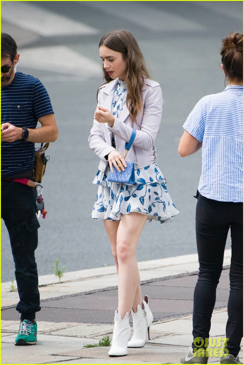 lily collins checked look new scene emily paris 01