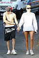 justin bieber shows off tattoos on shirtless hike with hailey 22