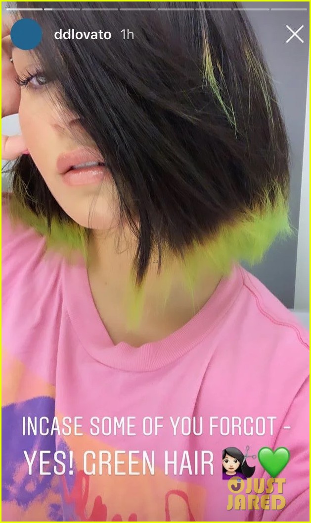 demi lovato green hair pic  01