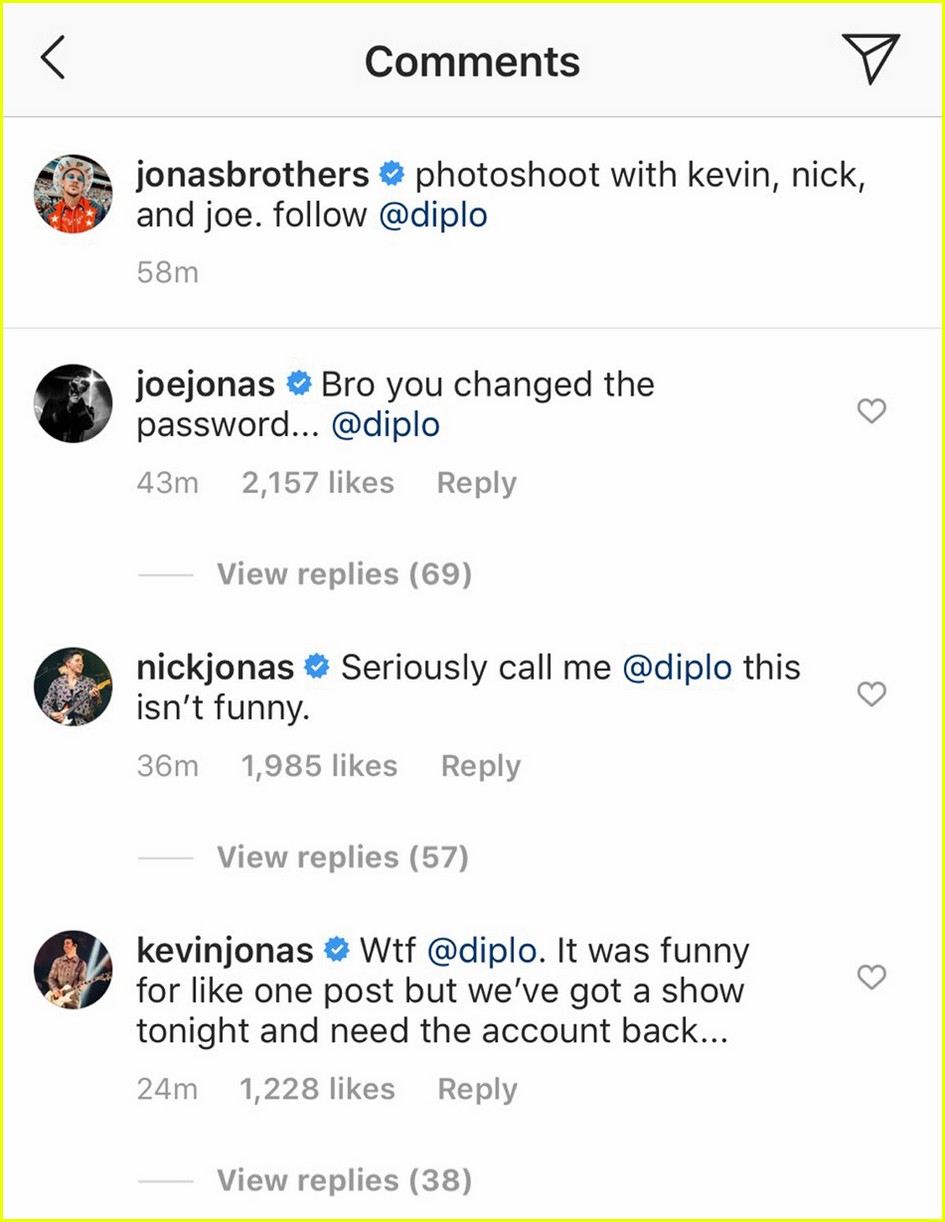 diplo hacks jonas brothers instagram account 01
