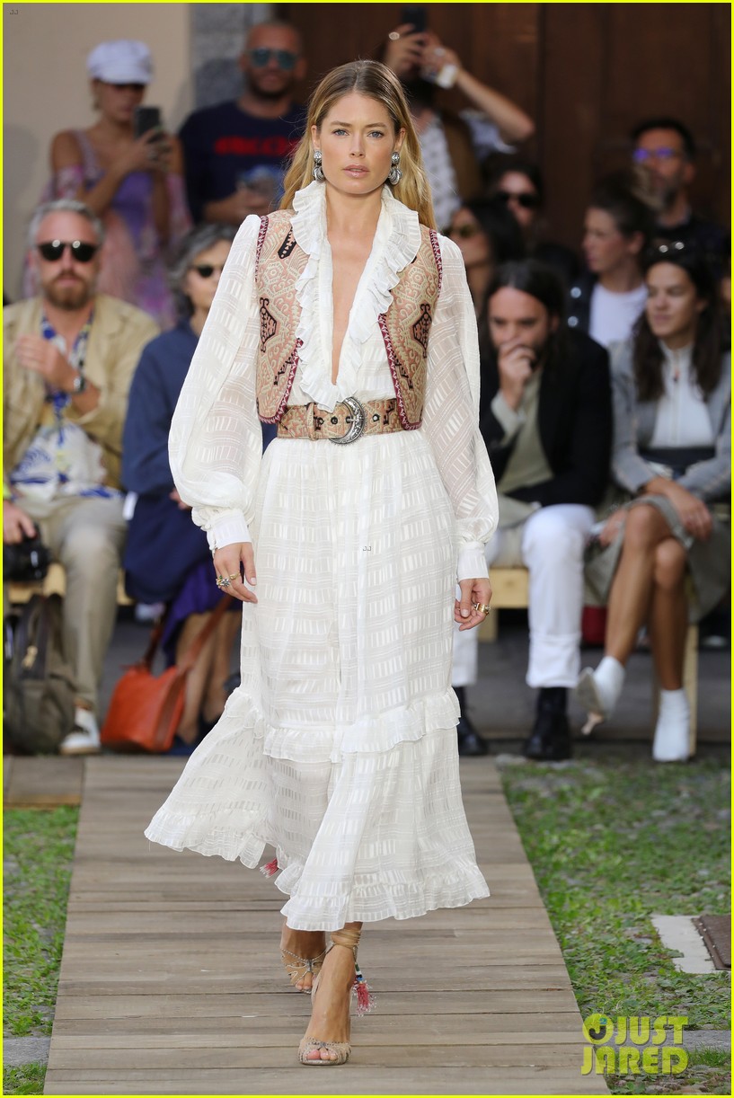 bella hadid dons velvet mini dress at etros milan fashion week show 09
