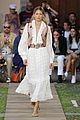 bella hadid dons velvet mini dress at etros milan fashion week show 09