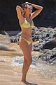 nina dobrev yellow bikini hawaii beach day 01