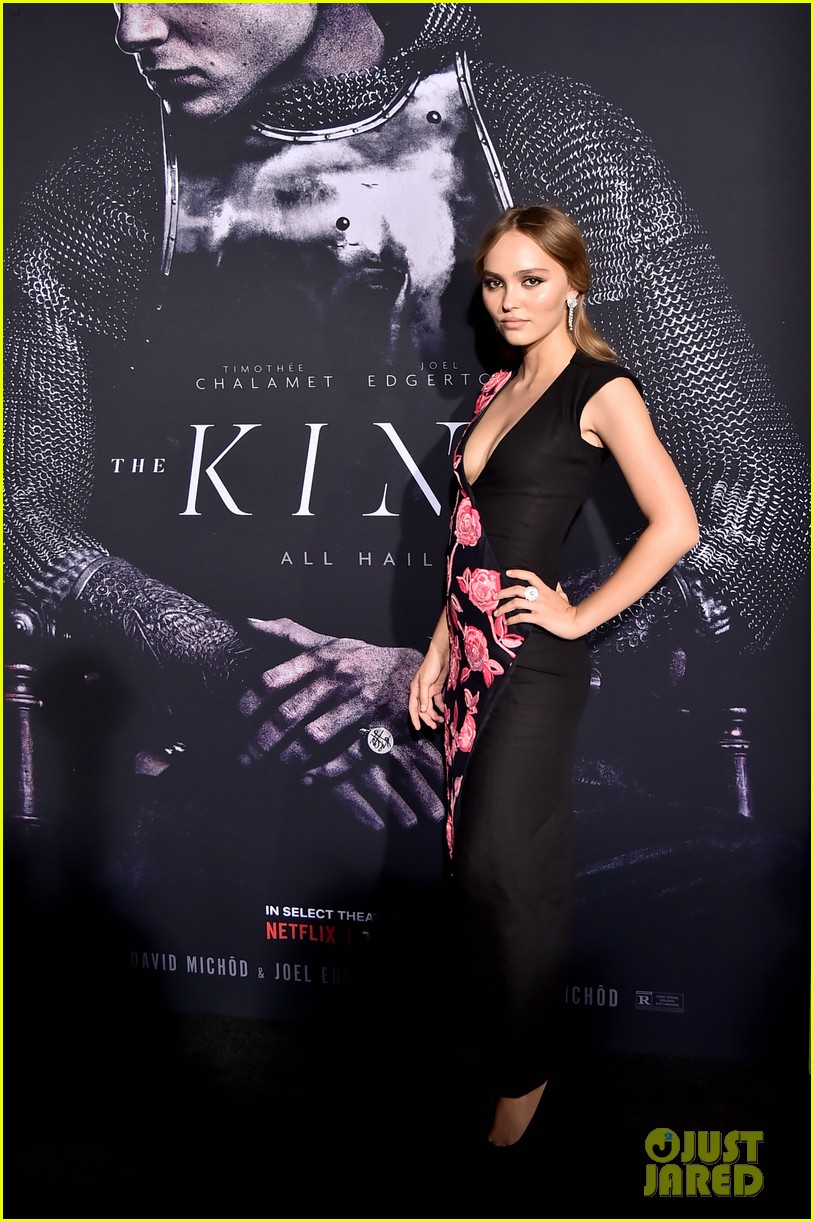 timothee chalamet lily rose depp the king premiere 13
