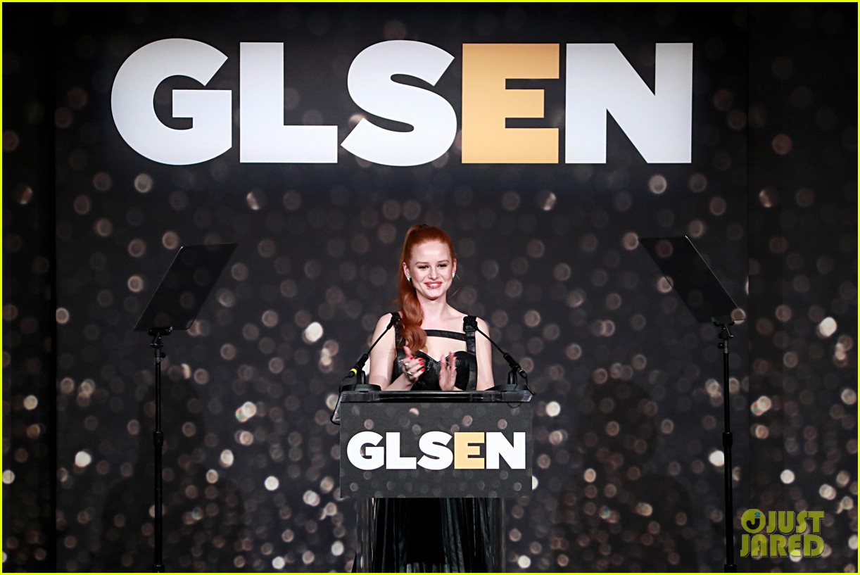 madelaine petsch represents riverdale at glsen respect awards with travis mills 21