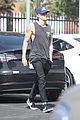 cody simpson bares his arms as he arrives at music studio 01