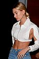 hailey bieber bares toned abs heading to dinner with husband justin 03
