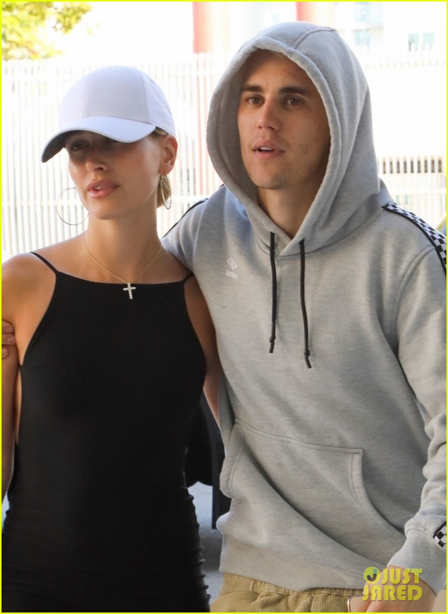justin hailey bieber hold each other close during day out in miami 05