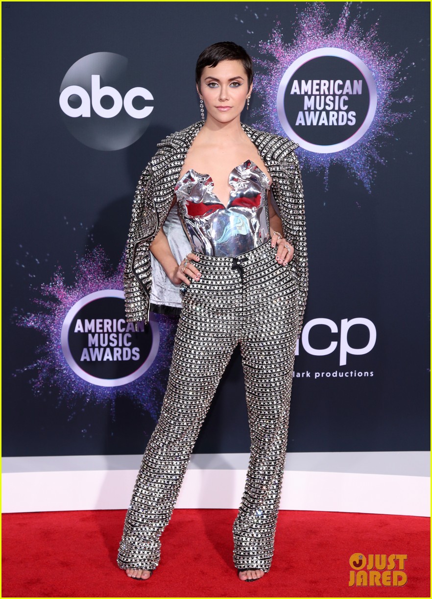 meg donnelly asher angel alyson stoner show their style at american music awards 01