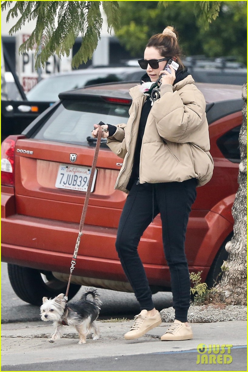 ashley tisdale takes pup for walk 04