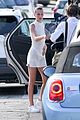 bella hadid shows off her legs white dress st barts 01