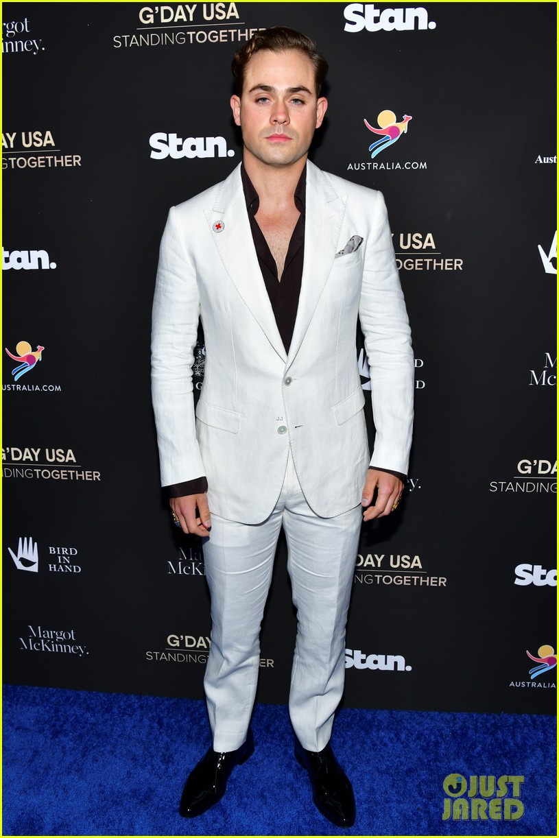 jacob elordi brenton thwaites dacre montgomery suit up for gday usa event 08