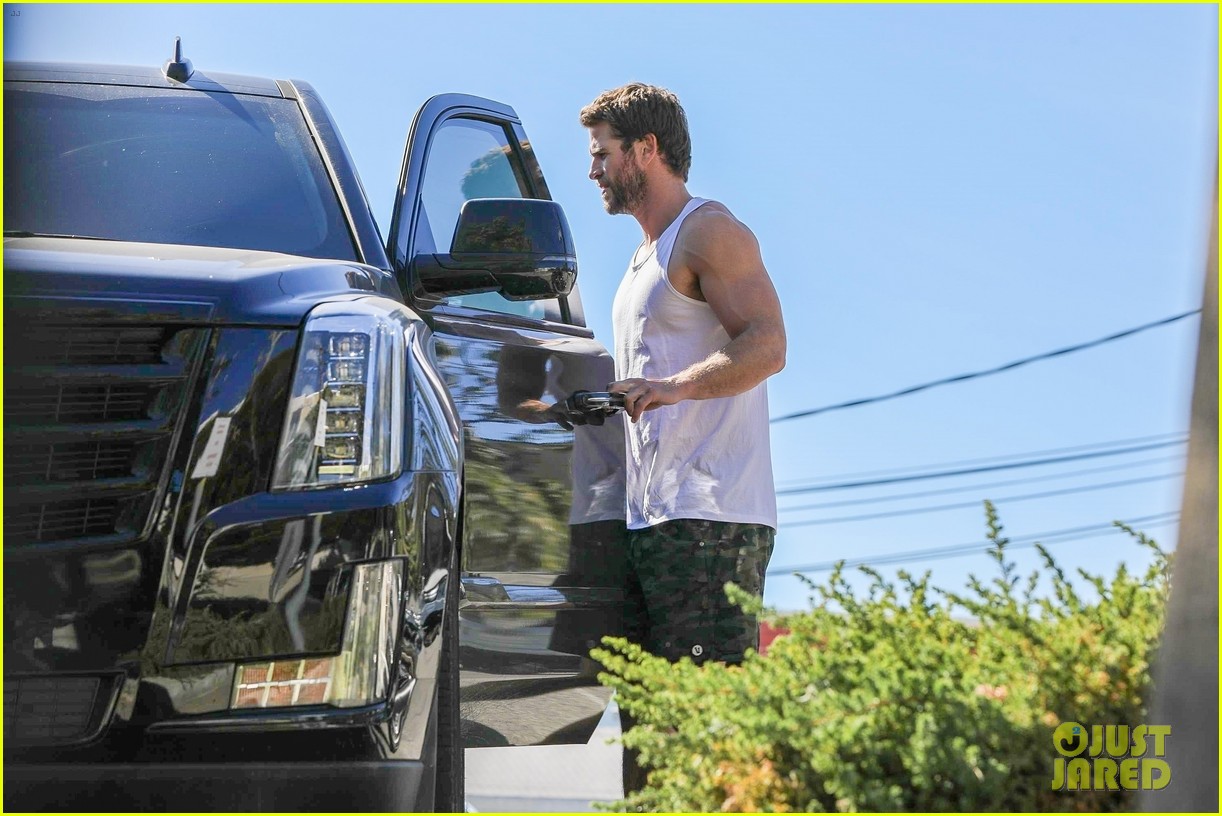 liam hemsworth muscles pumped up after workout 33
