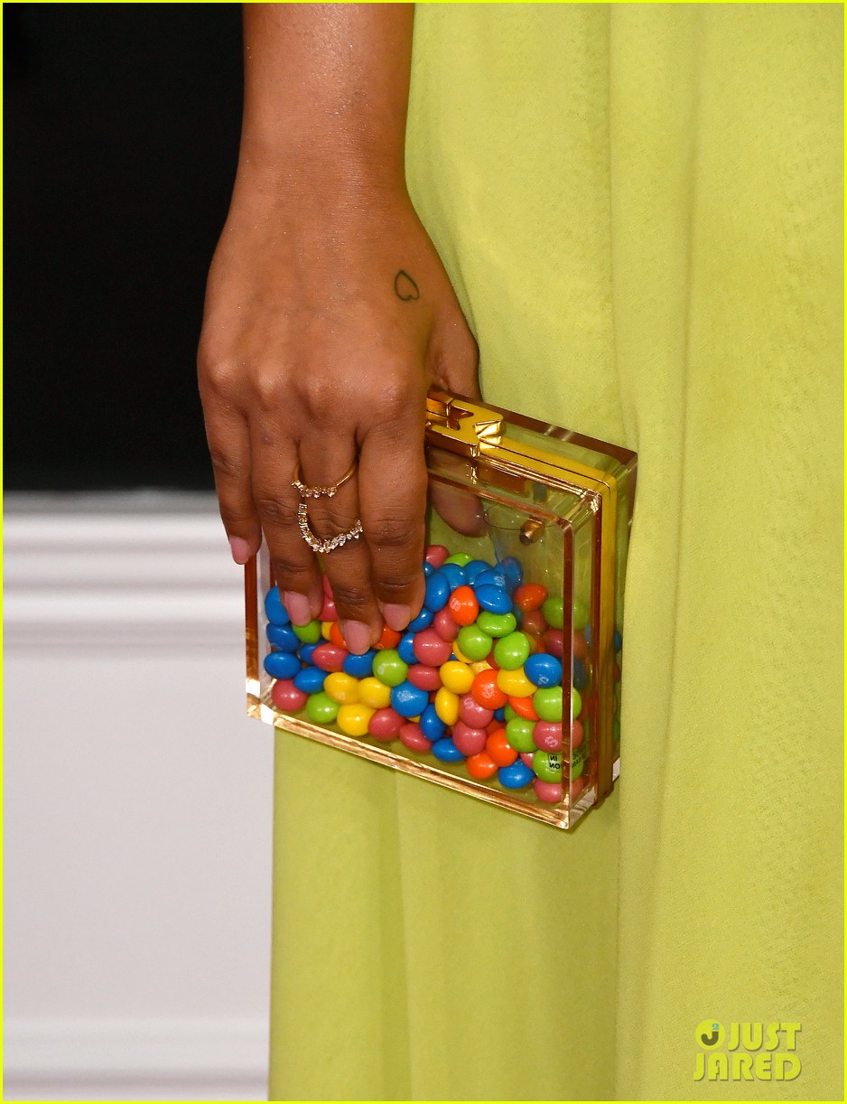 lilly singh brings purse full of skittles to grammys 2020 04