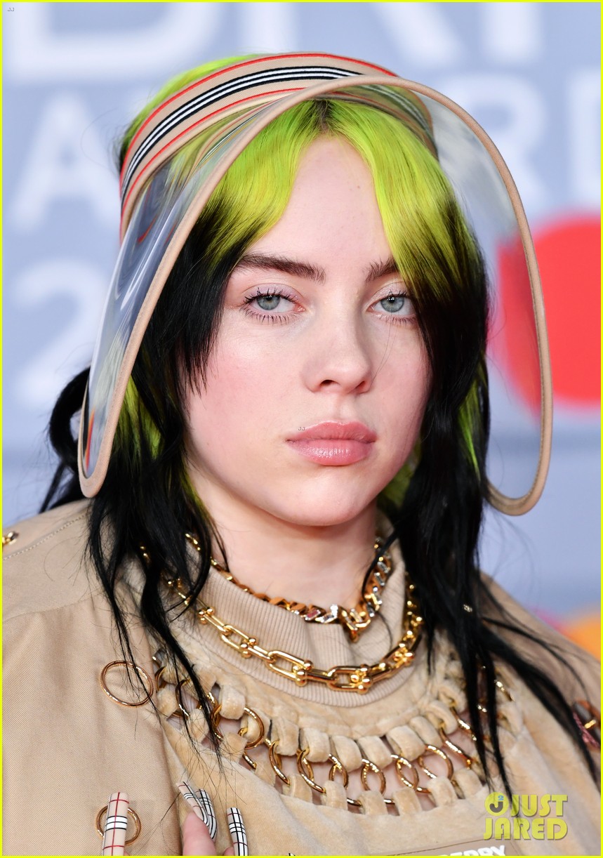 billie eilish matches her nails to her burberry outfit at brit awards 2020 21
