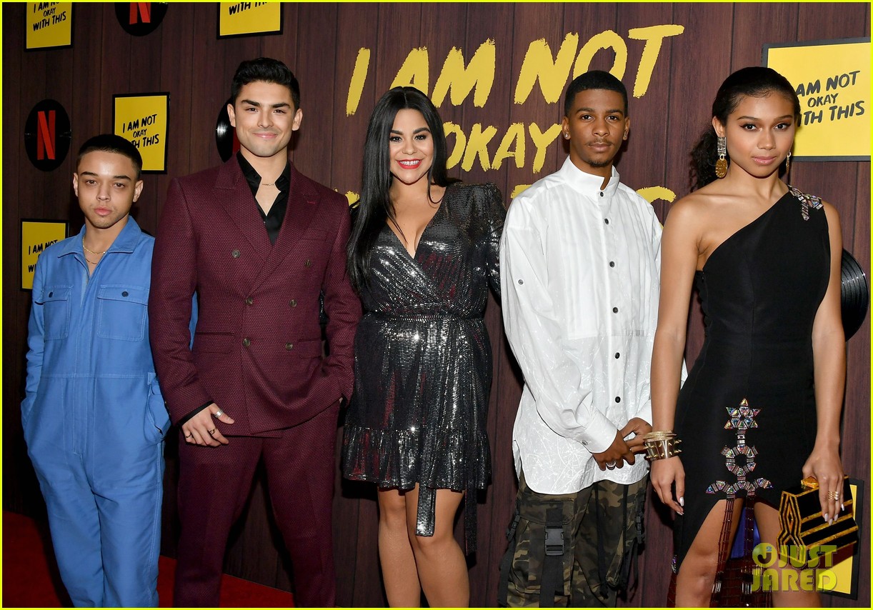 on my block more netflix stars at i am not okay with this premiere 03