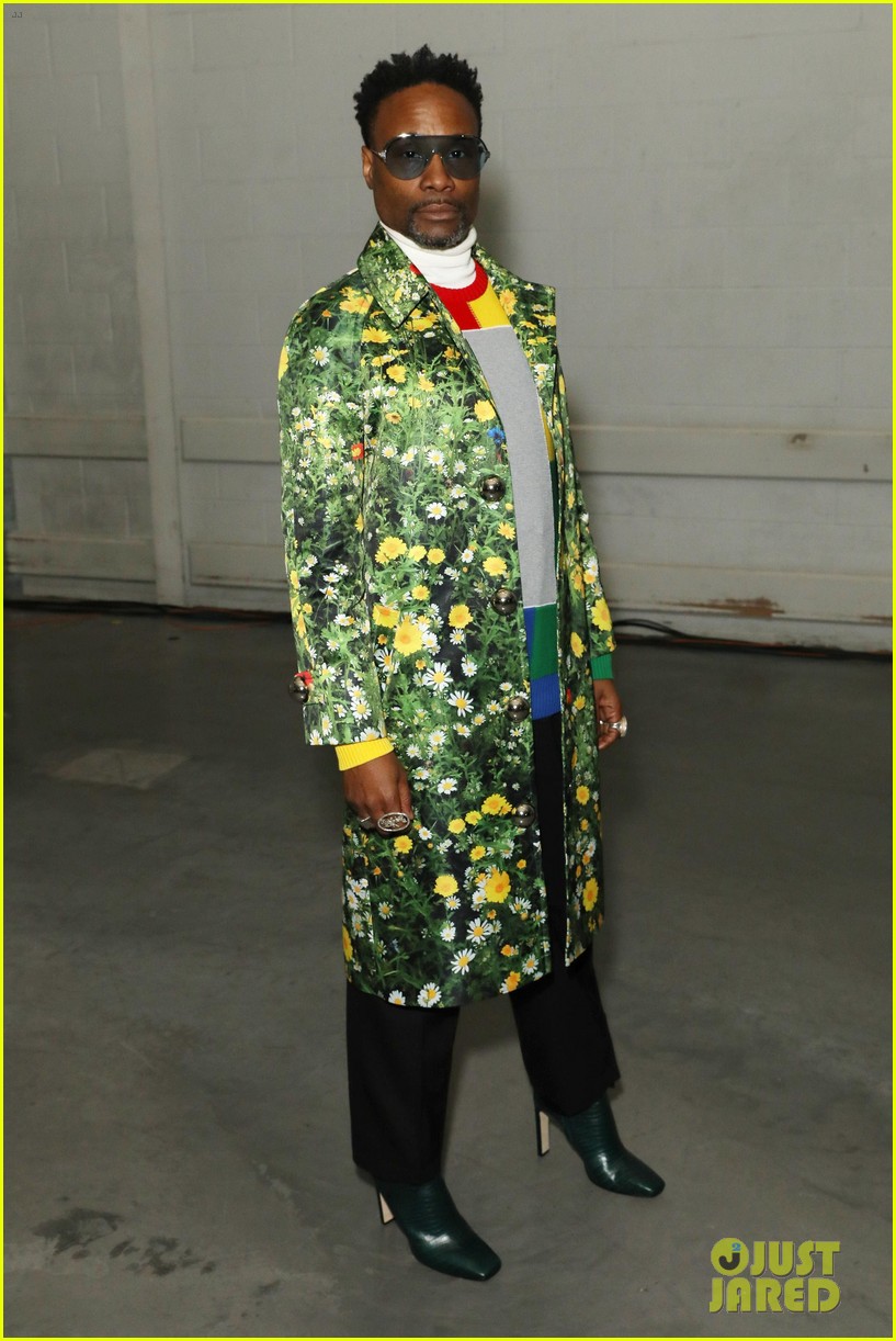 billy porter maisie williams buddy up at christopher kane fashion show 03
