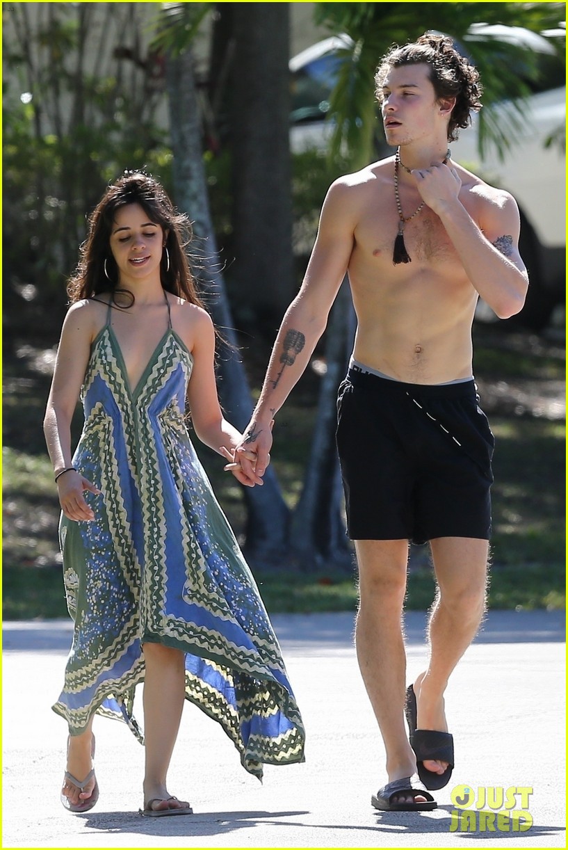 shawn mendes goes shirtless for sunday stroll with camila cabello 17