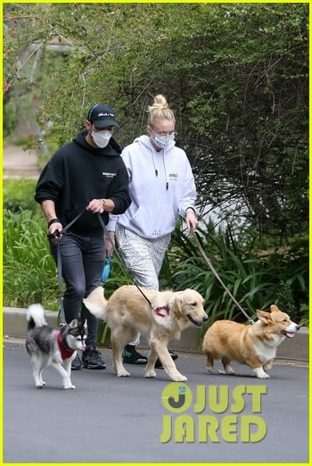 joe jonas sophie turner walk with the dogs 05