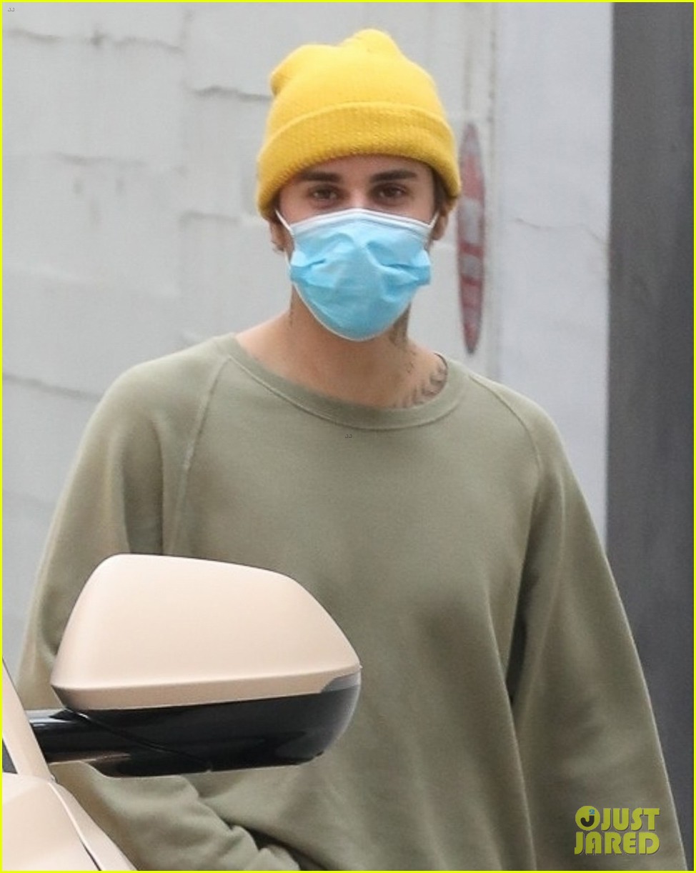 hailey bieber wears face mask from justin drew collection 04