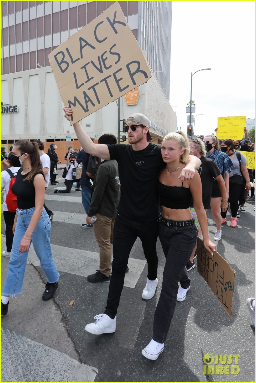 logan paul josie canseco show their support at black lives matter protest 05