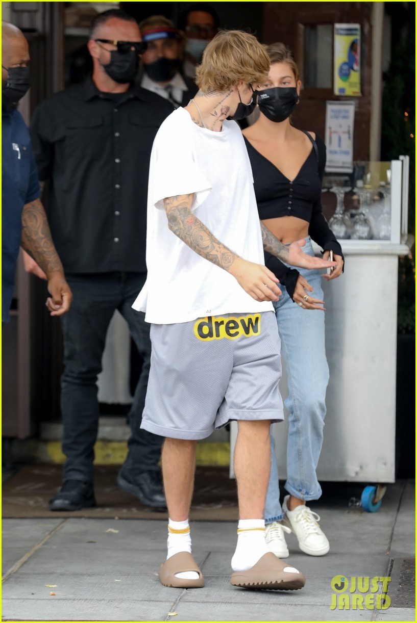 justin bieber new tattoo out for lunch with hailey bieber 26