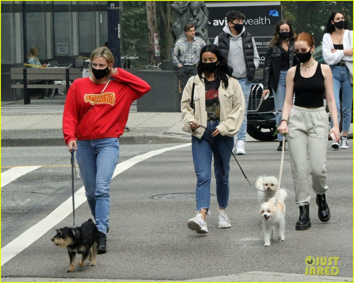 lili reinhart goes on birthday dog walk with riverdale besties 03