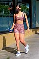 addison rae rocks pink snake skin workout clothes for smoothie run 05