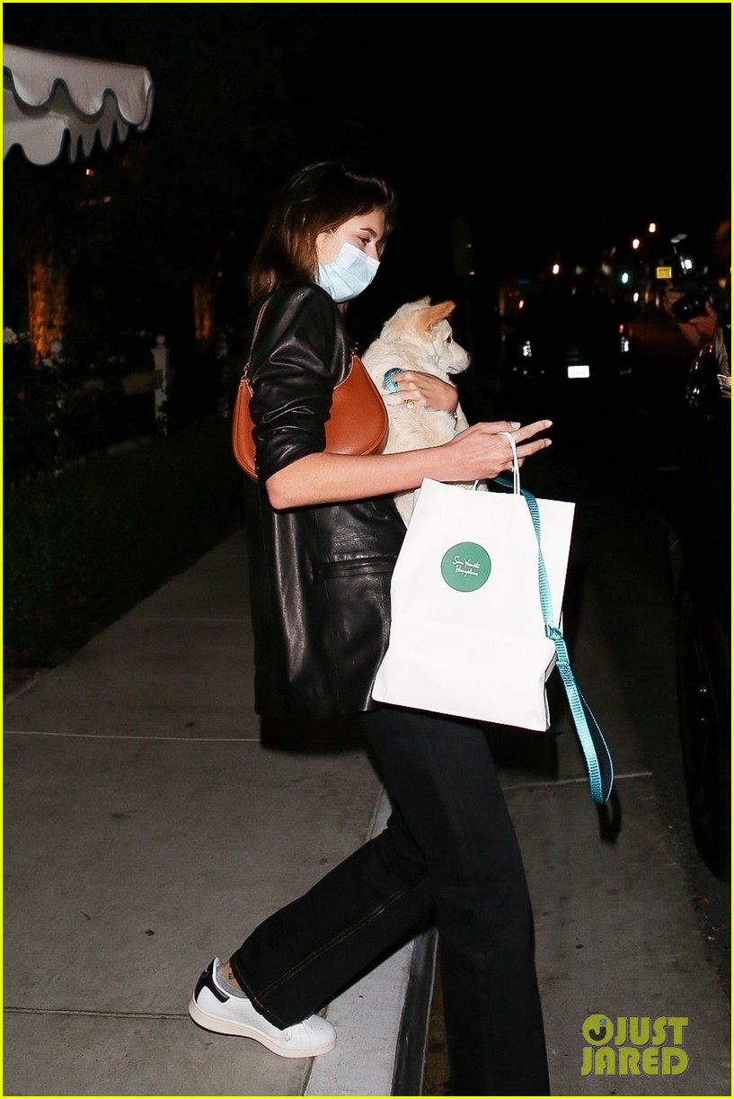 kaia gerber brings her dog to dinner with jacob elordi 60
