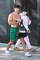 bryce hall leaves the gym shirtless with addison rae 13