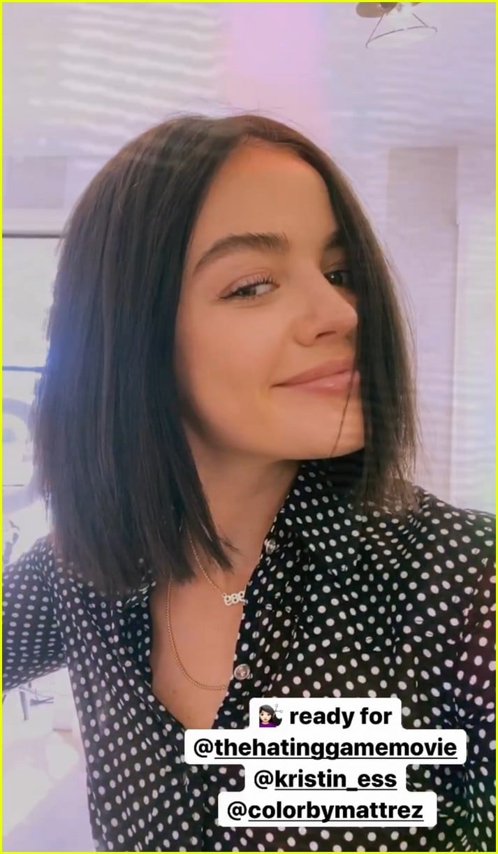 lucy hale goes back to brunette before filming new movie the hating game 01